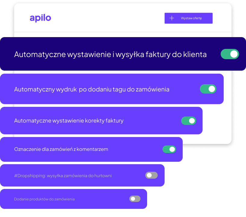 Zadania automatyczne w Apilo